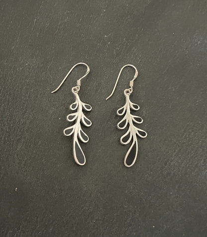 Black Onyx and Silver Earrings image 0