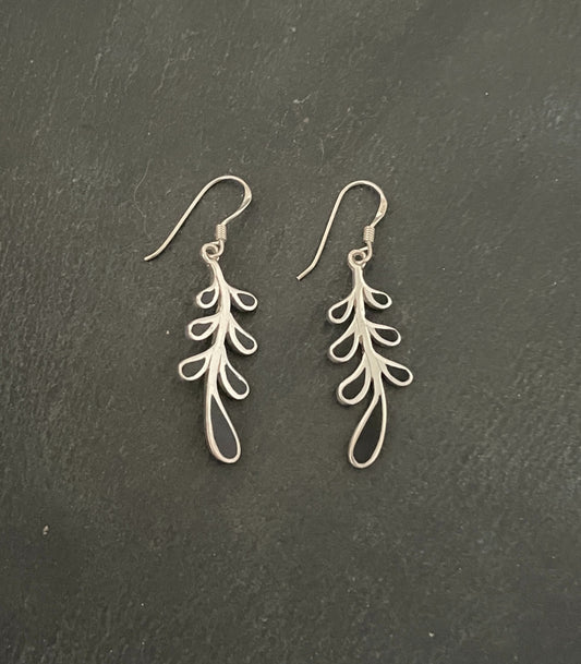 Black Onyx and Silver Earrings image 0
