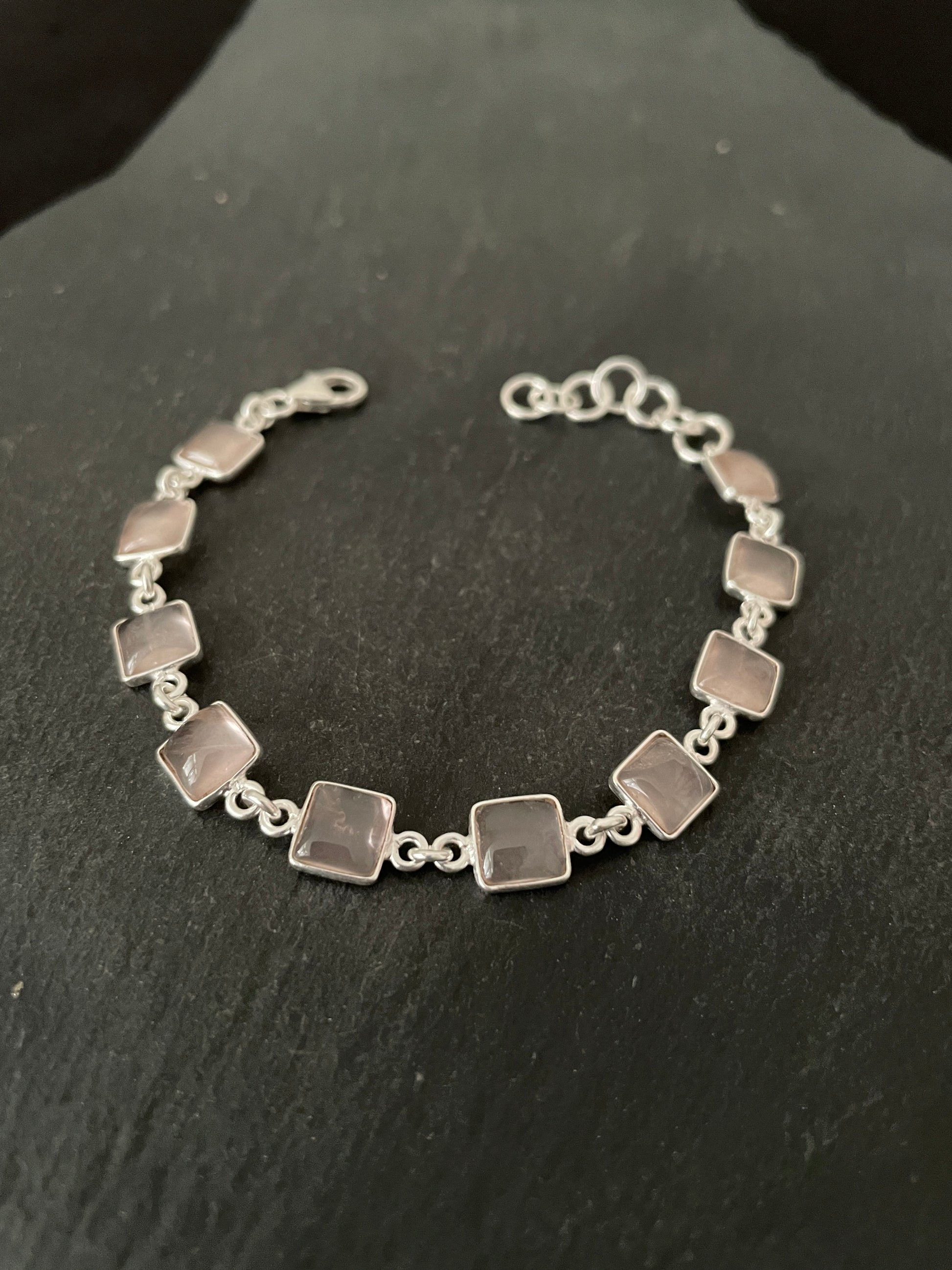 Square Rose Quartz Bracelet image 0
