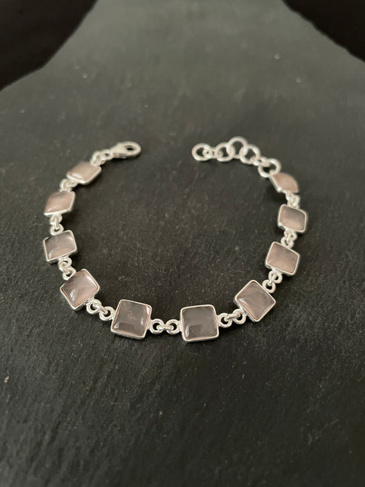 Square Rose Quartz Bracelet image 0