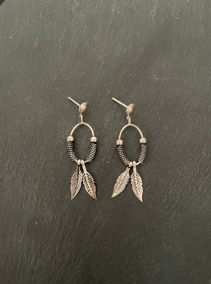 Silver Feather Earrings image 0