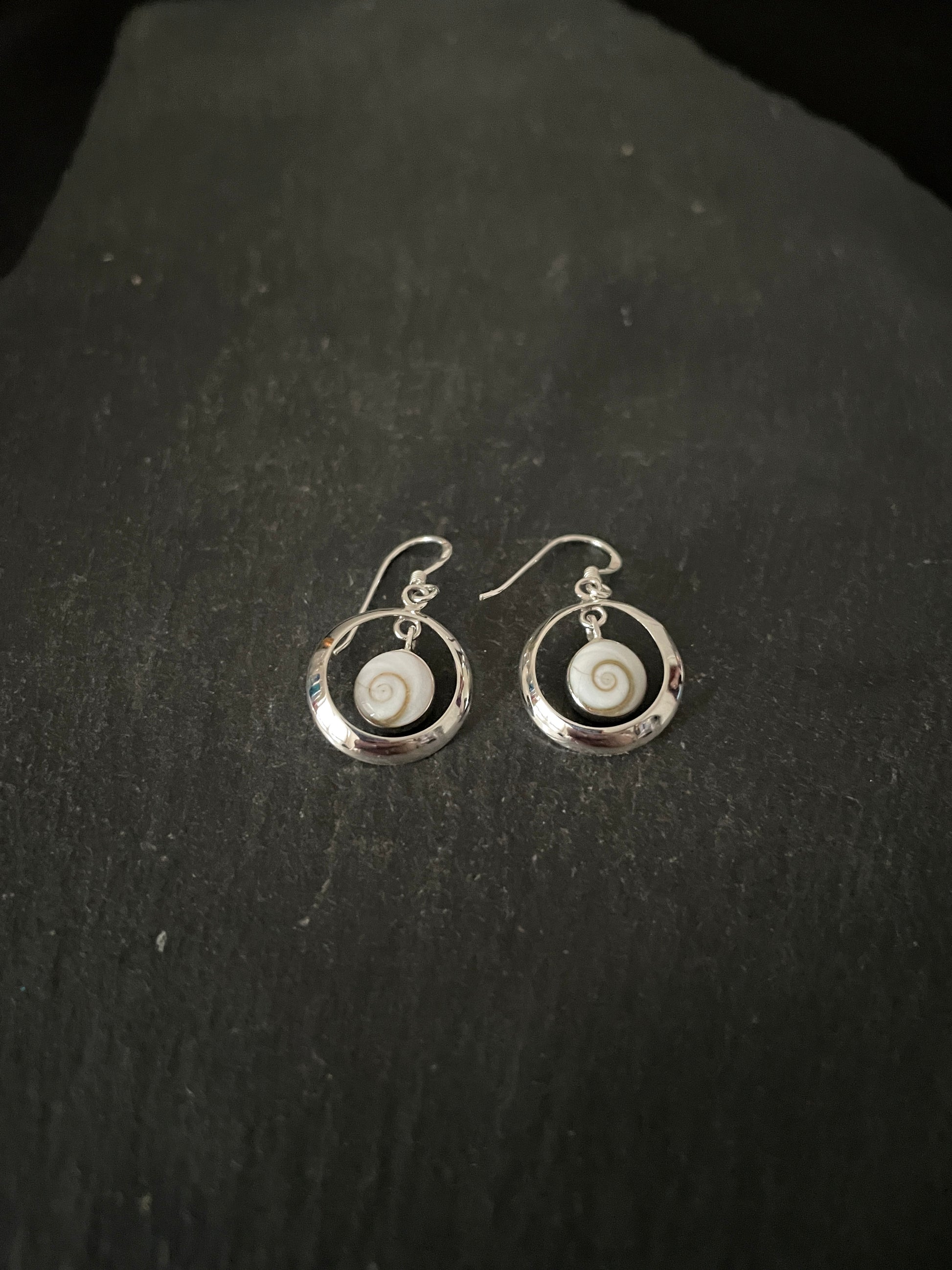 Round Shiva Shell Earrings image 1