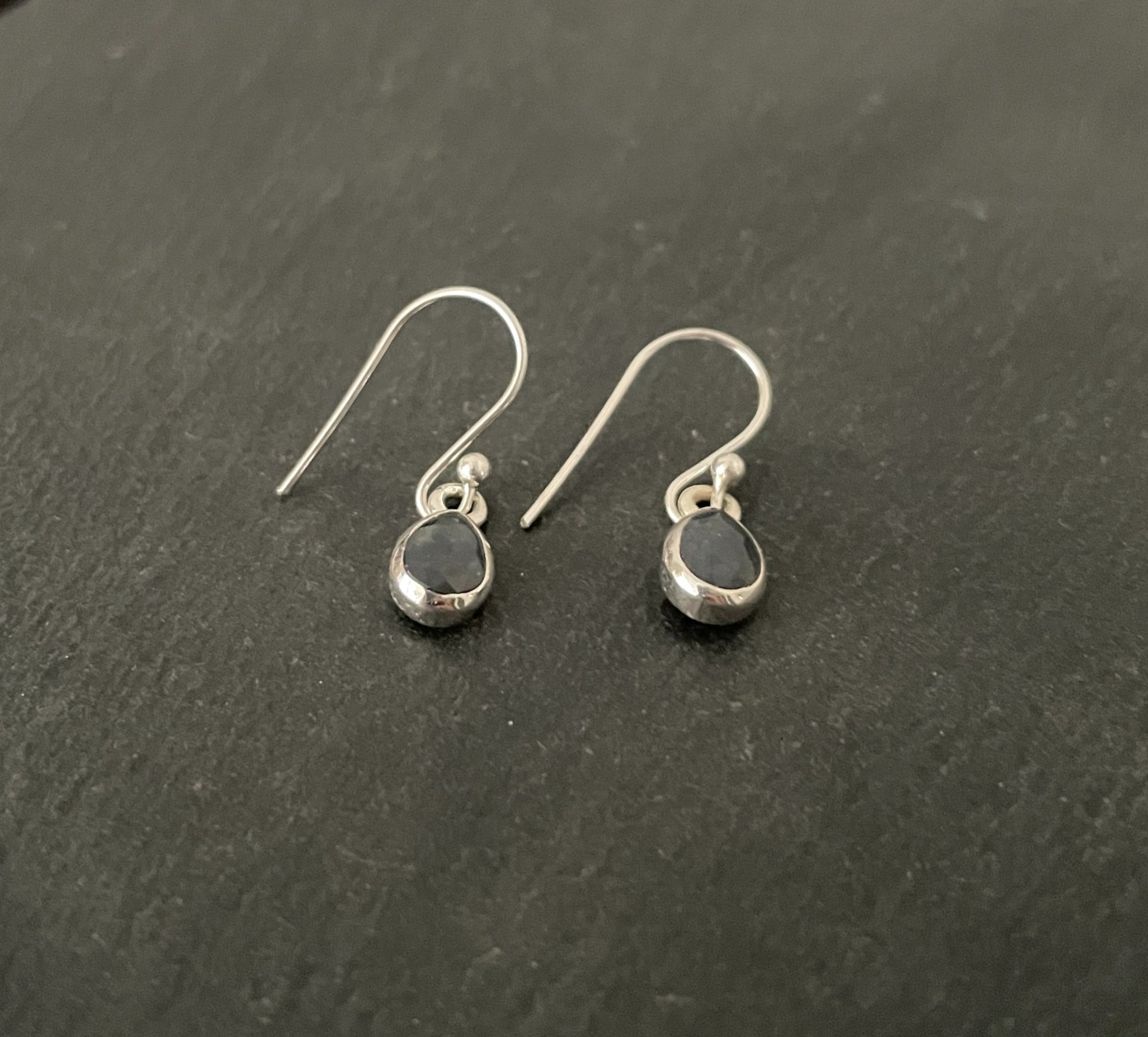 Sapphire and Silver Teardrop Earrings image 1