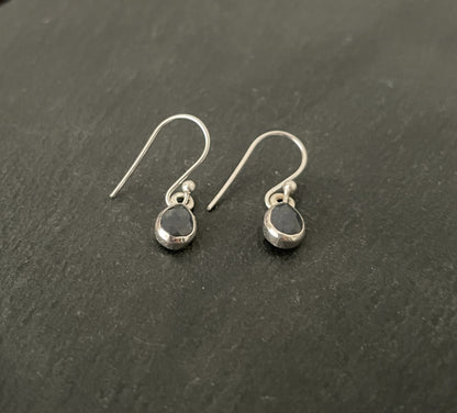 Sapphire and Silver Teardrop Earrings image 1