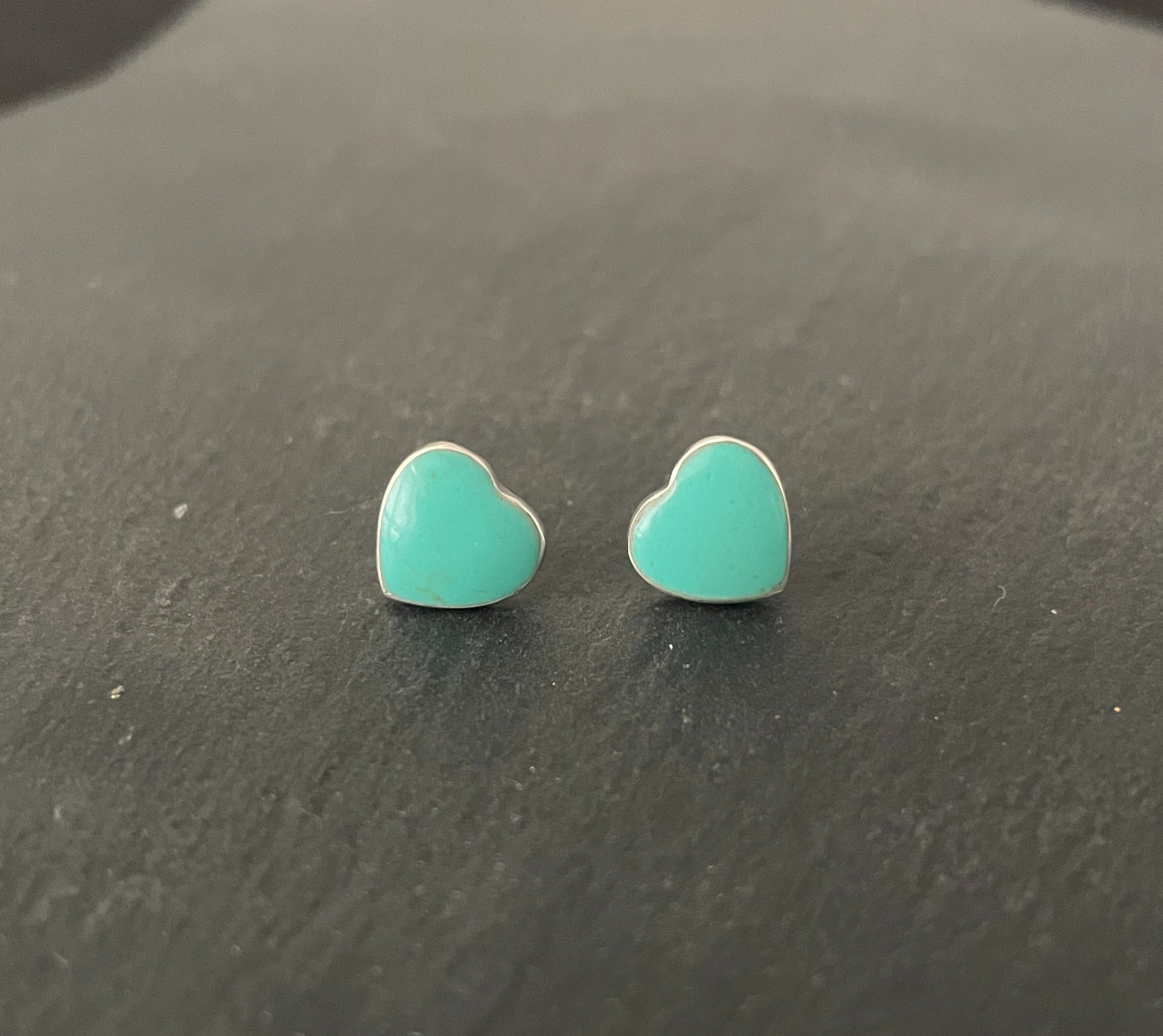 Turquoise Heart Stud Earrings image 0