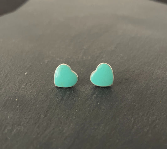 Turquoise Heart Stud Earrings image 0