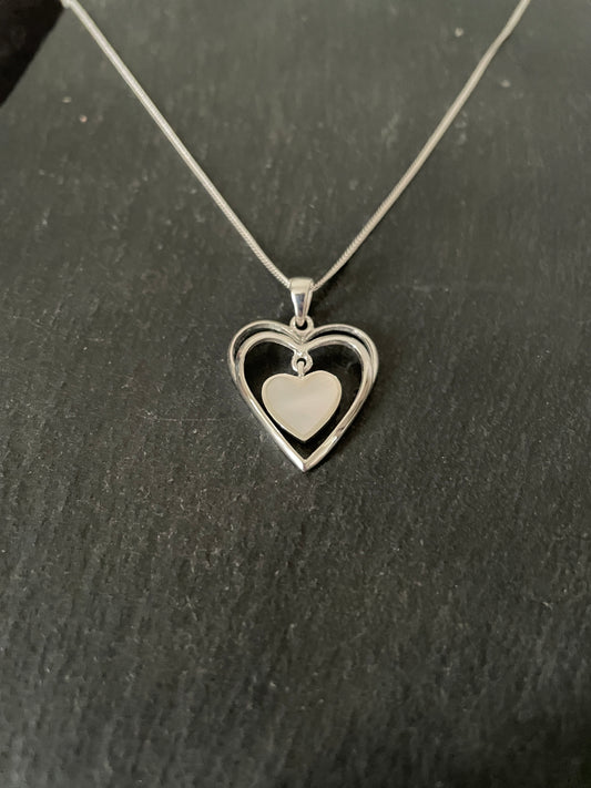 Mother of Pearl Heart Pendant image 1