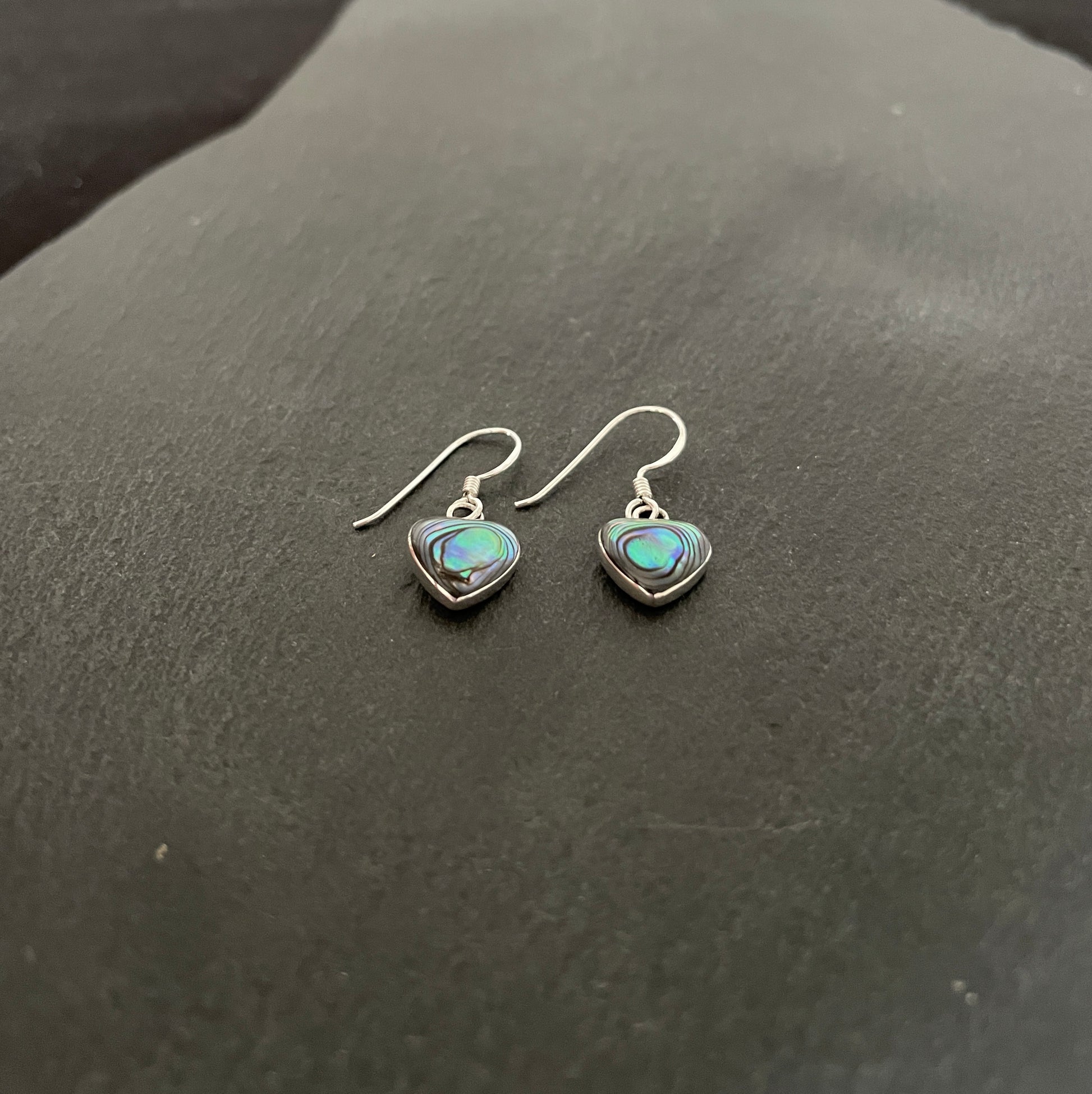 Paua Shell Heart Earrings image 1