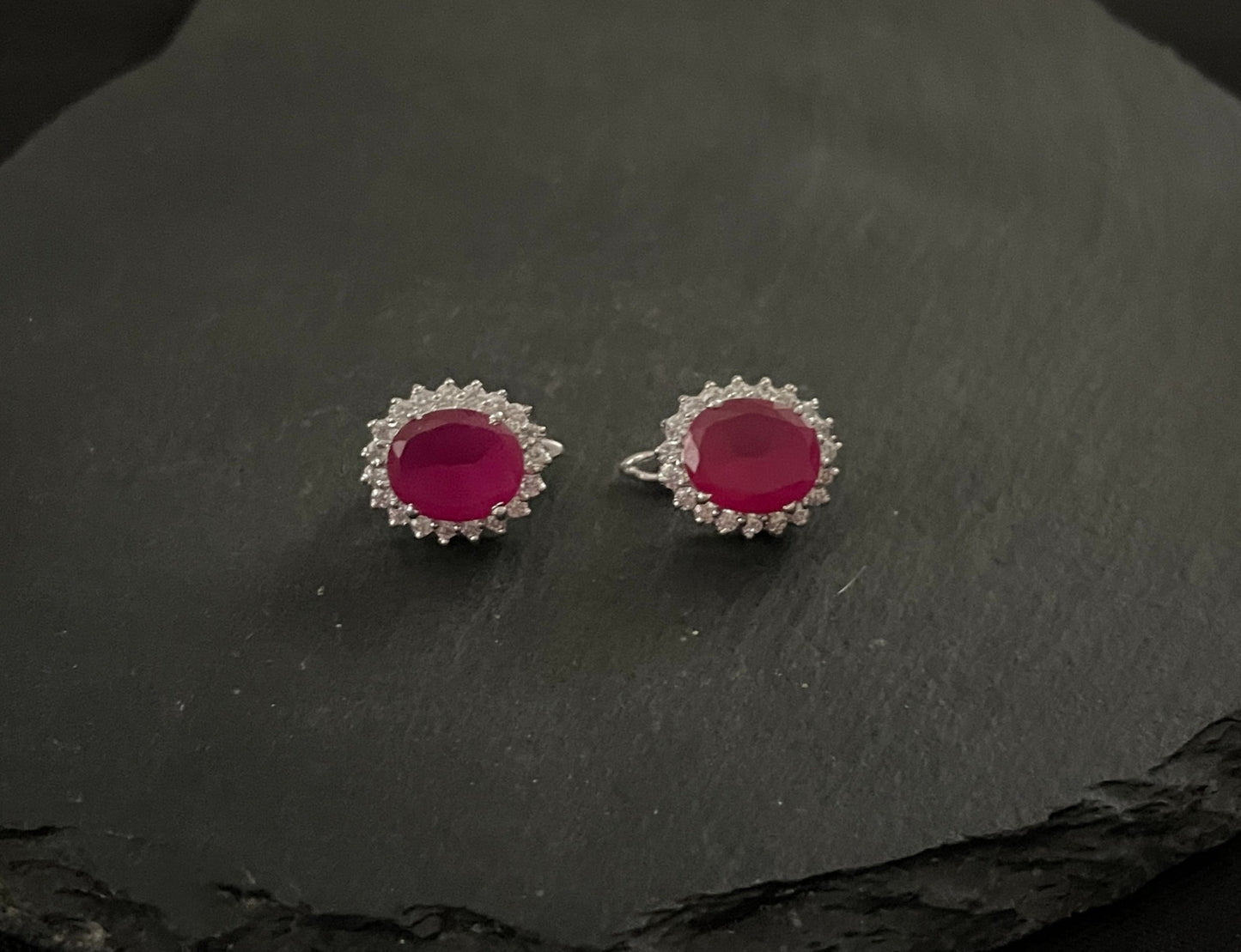 Ruby and Cubic Zirconia Studs image 0