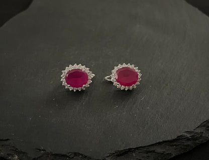 Ruby and Cubic Zirconia Studs image 0