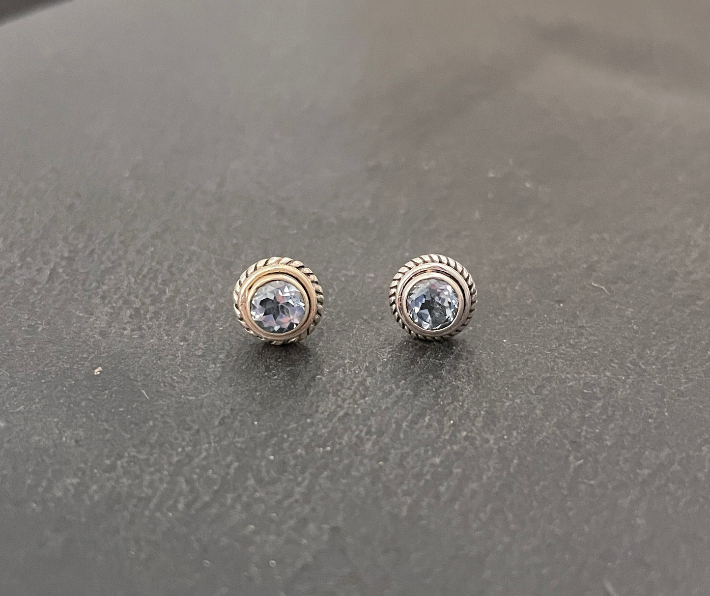 Round Blue Topaz Studs image 0
