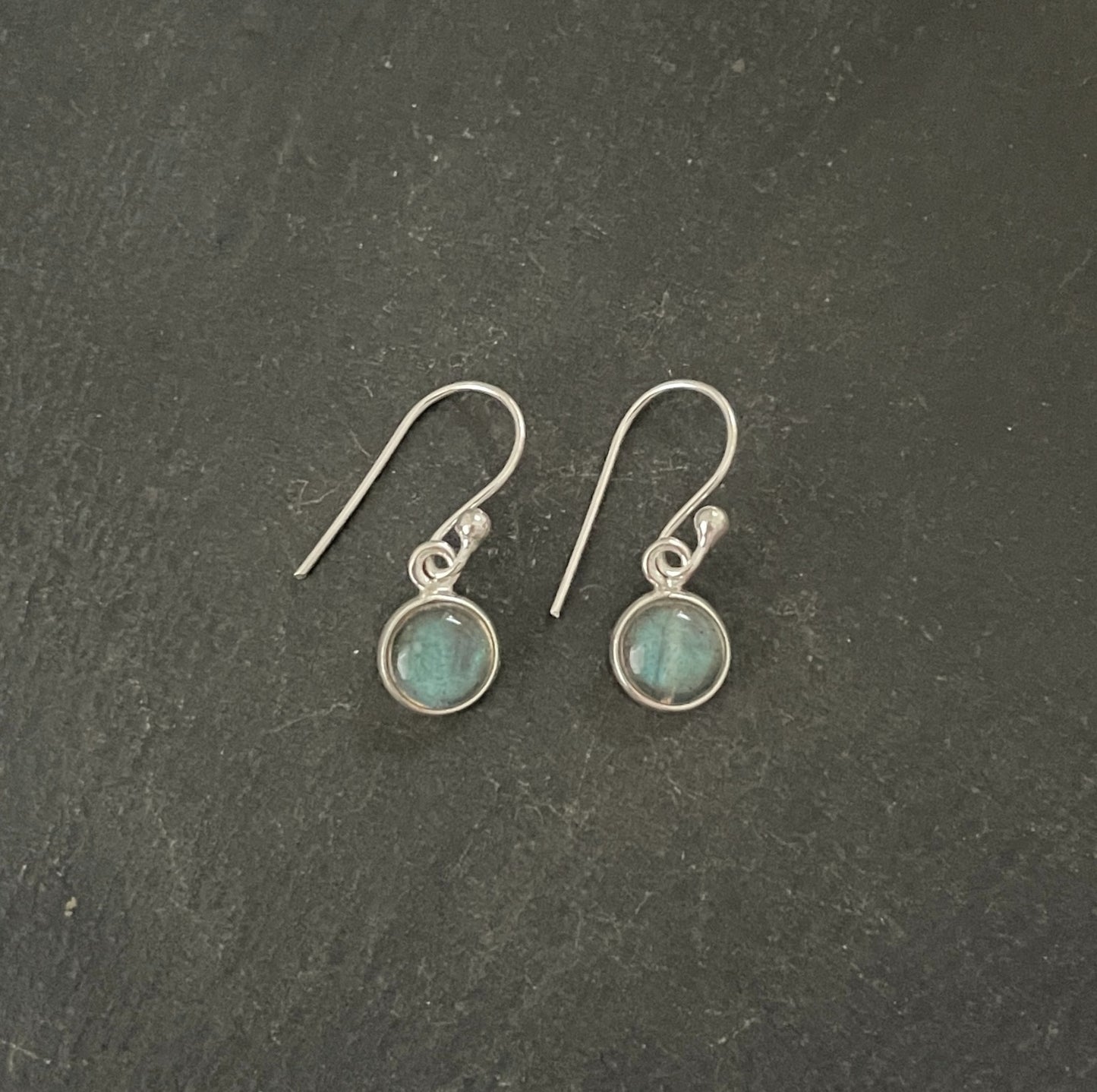 Round Labradorite Earrings image 0