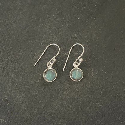 Round Labradorite Earrings image 0