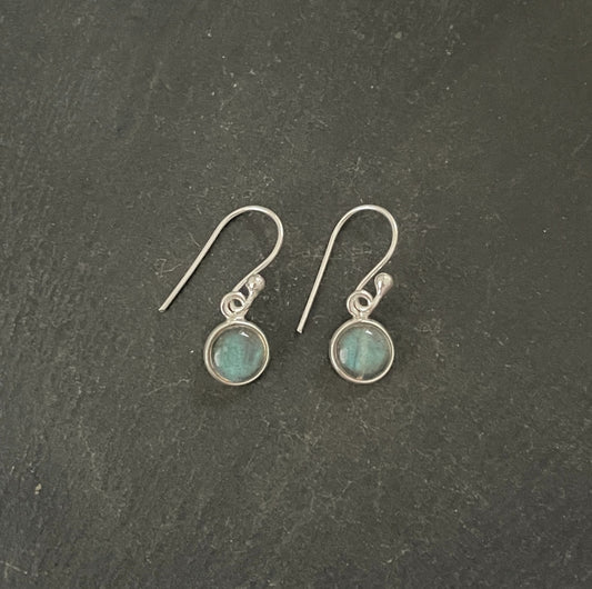 Round Labradorite Earrings image 0