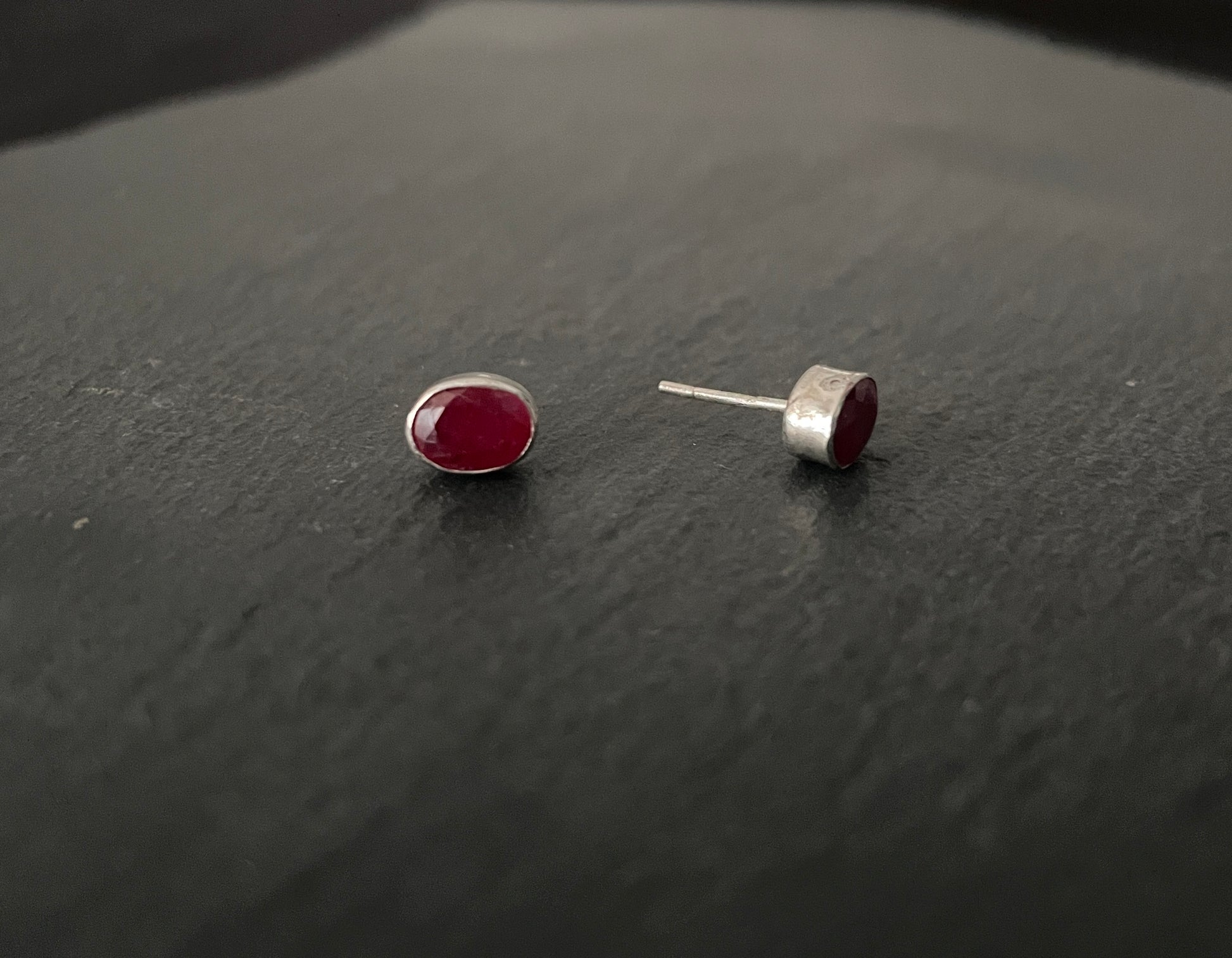 Oval Ruby Stud Earrings image 1