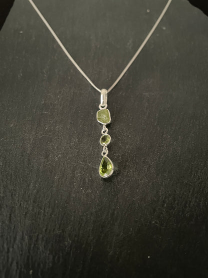 Peridot and Silver Pendant image 1