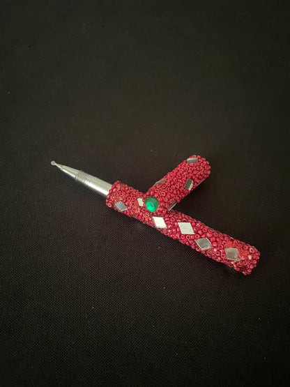 Red Glitter Pen image 1