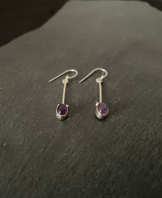 Amethyst Drop Earrings image 1