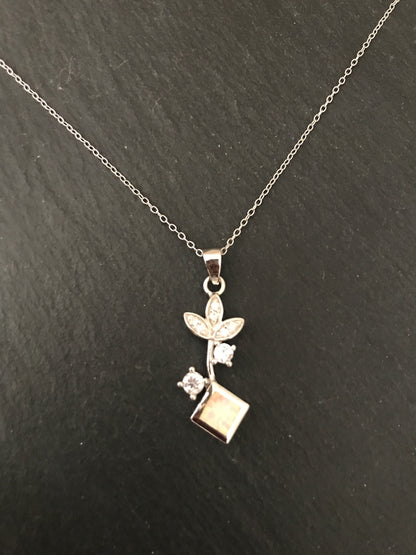 Synthetic Opal and Cubic Zirconia Pendant image 0