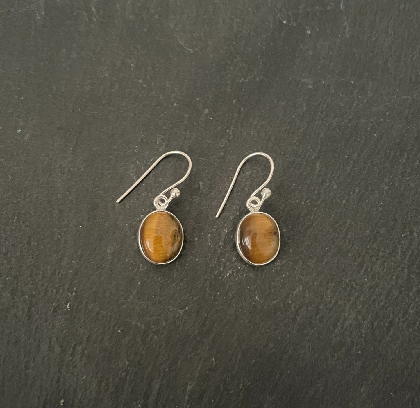 Tiger's Eye Oval Earrings image 0