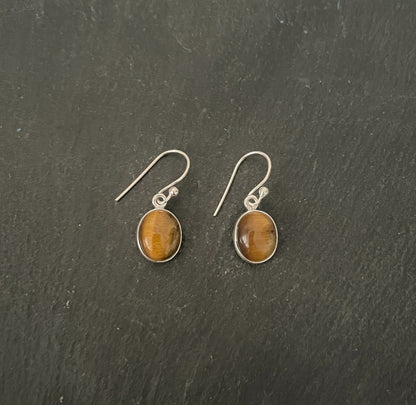 Tiger's Eye Oval Earrings image 0