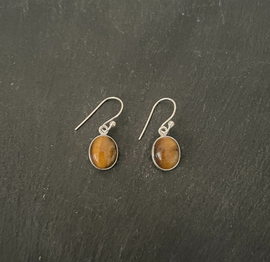 Tiger's Eye Oval Earrings image 0