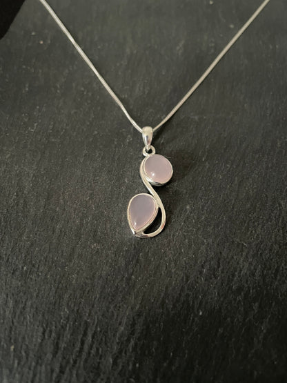 Rose Quartz and Silver Pendant image 1