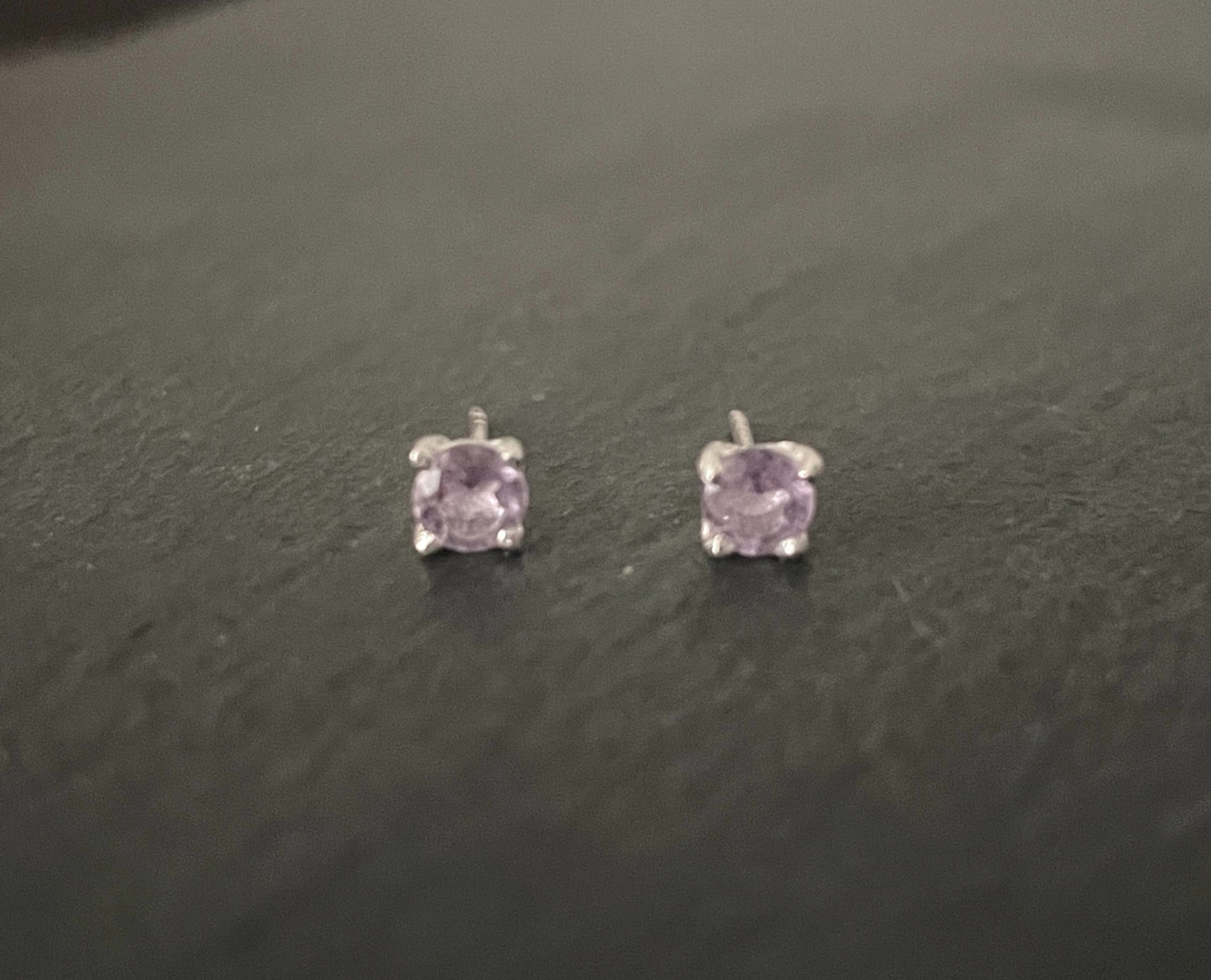 Amethyst Round Stud Earrings image 0