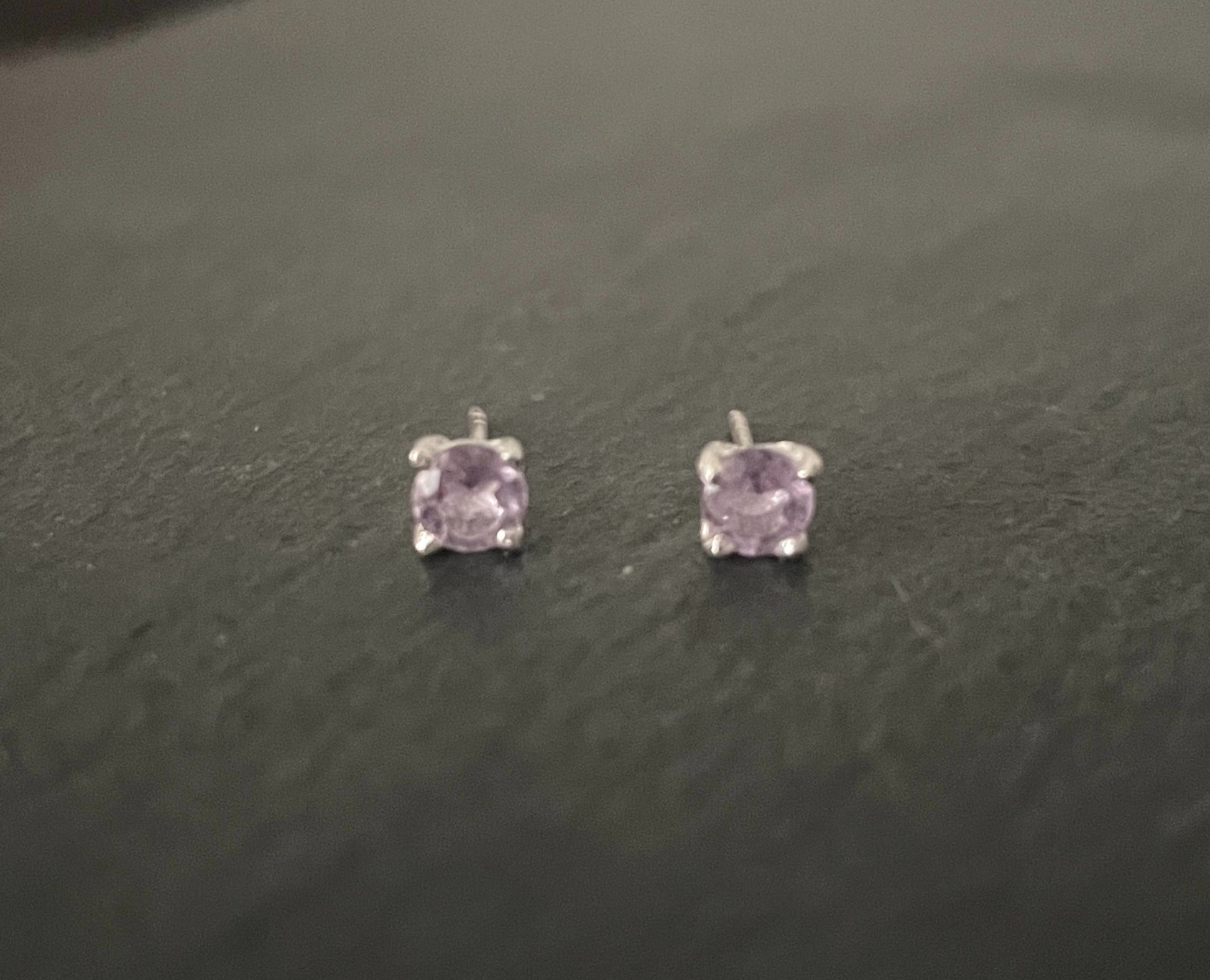 Amethyst Round Stud Earrings image 0