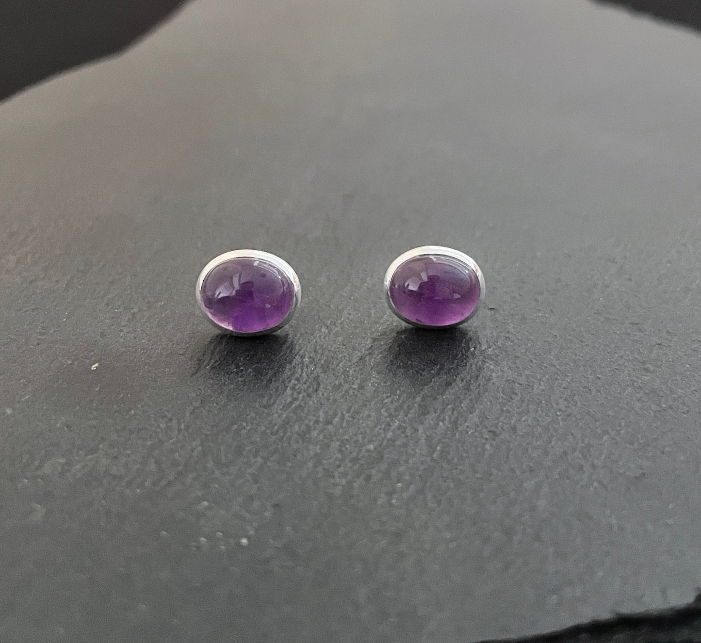 Amethyst Oval Stud Earrings image 0