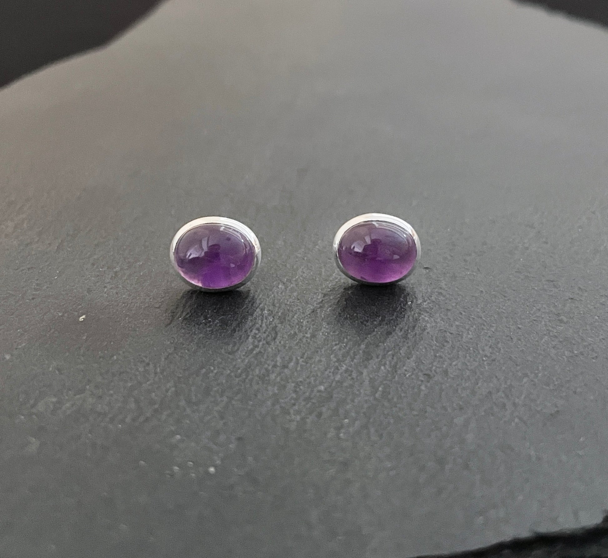 Amethyst Oval Stud Earrings image 0