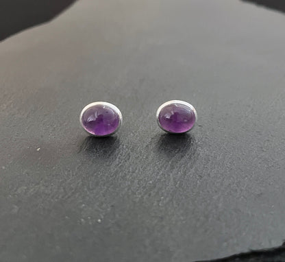 Amethyst Oval Stud Earrings image 0