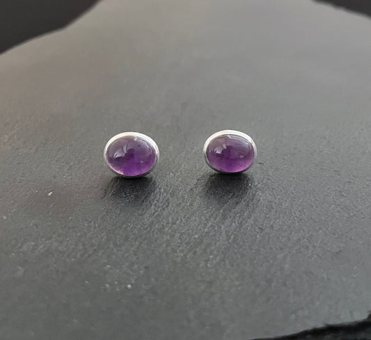 Amethyst Oval Stud Earrings image 0
