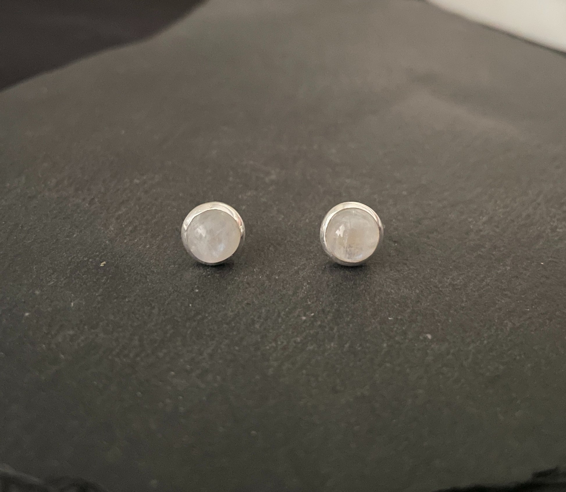 Moonstone Round Stud Earrings image 0