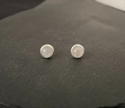 Moonstone Round Stud Earrings image 0