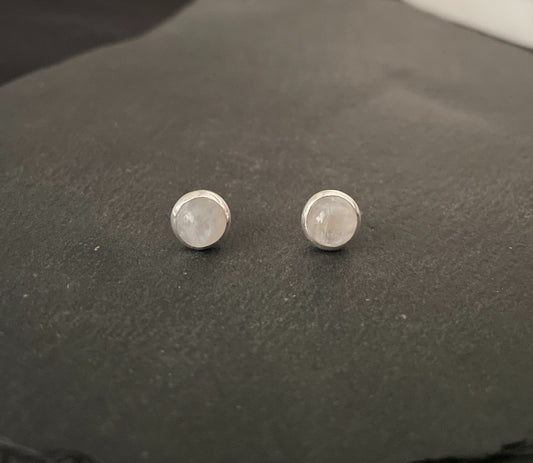 Moonstone Round Stud Earrings image 0