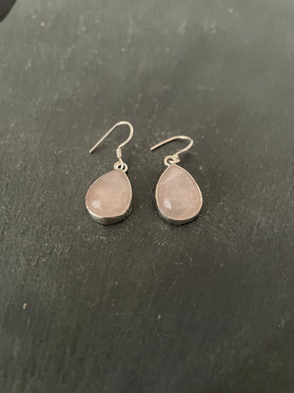 Rose Quartz Teardrop Earrings image 1