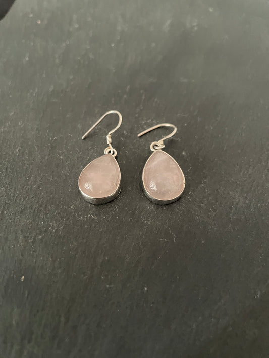 Rose Quartz Teardrop Earrings image 1