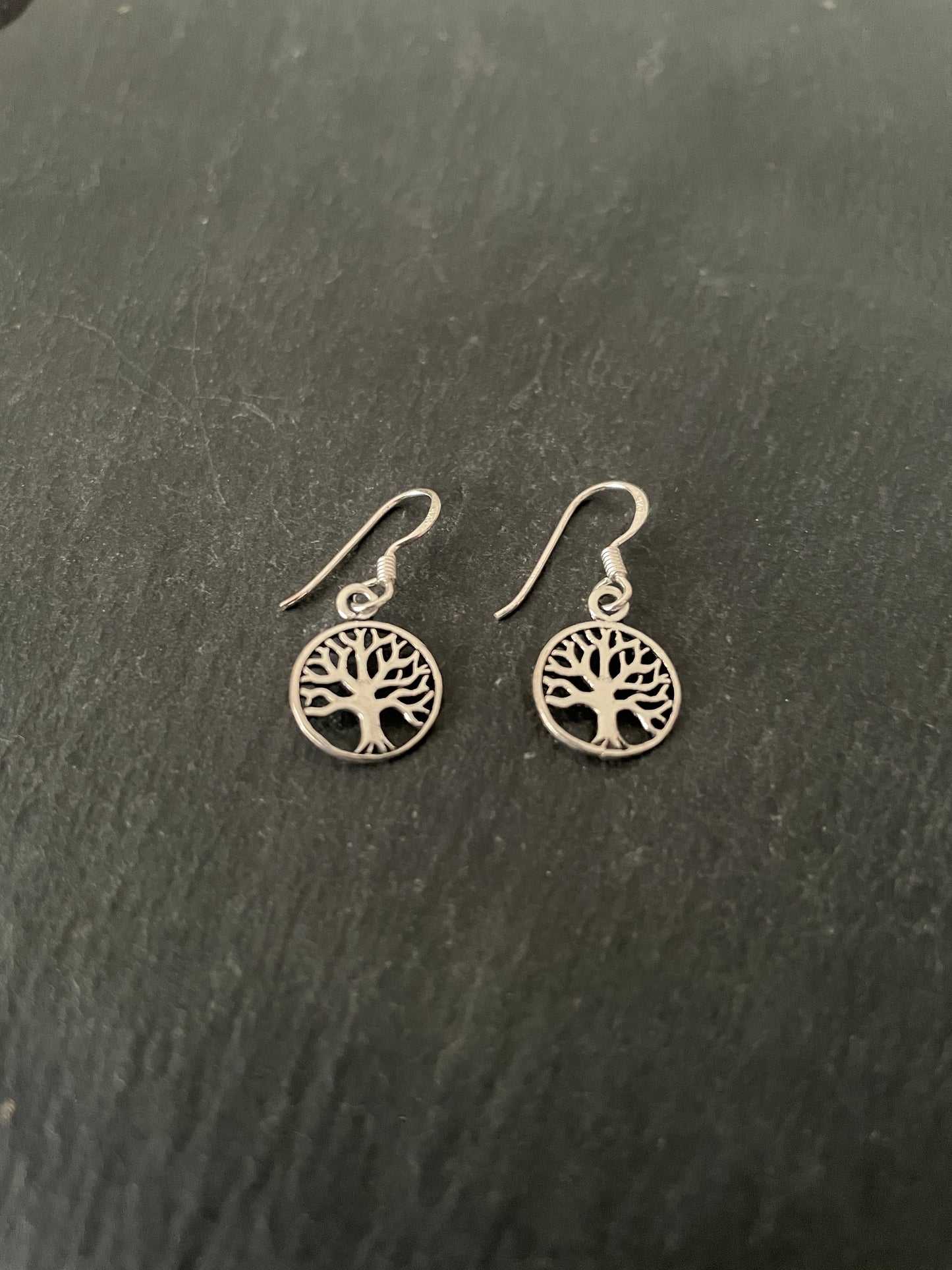 Silver Tree Of Life Drop Earrings image 1