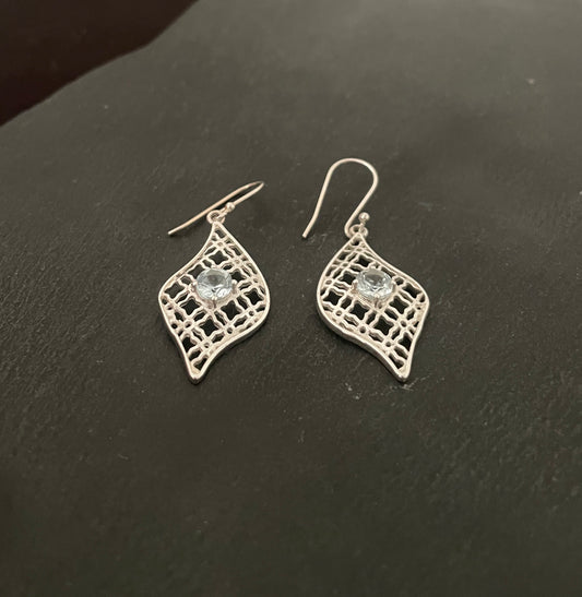 Blue Topaz and Silver Earrings image 1