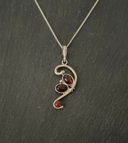 Amber and Silver Pendant image 0