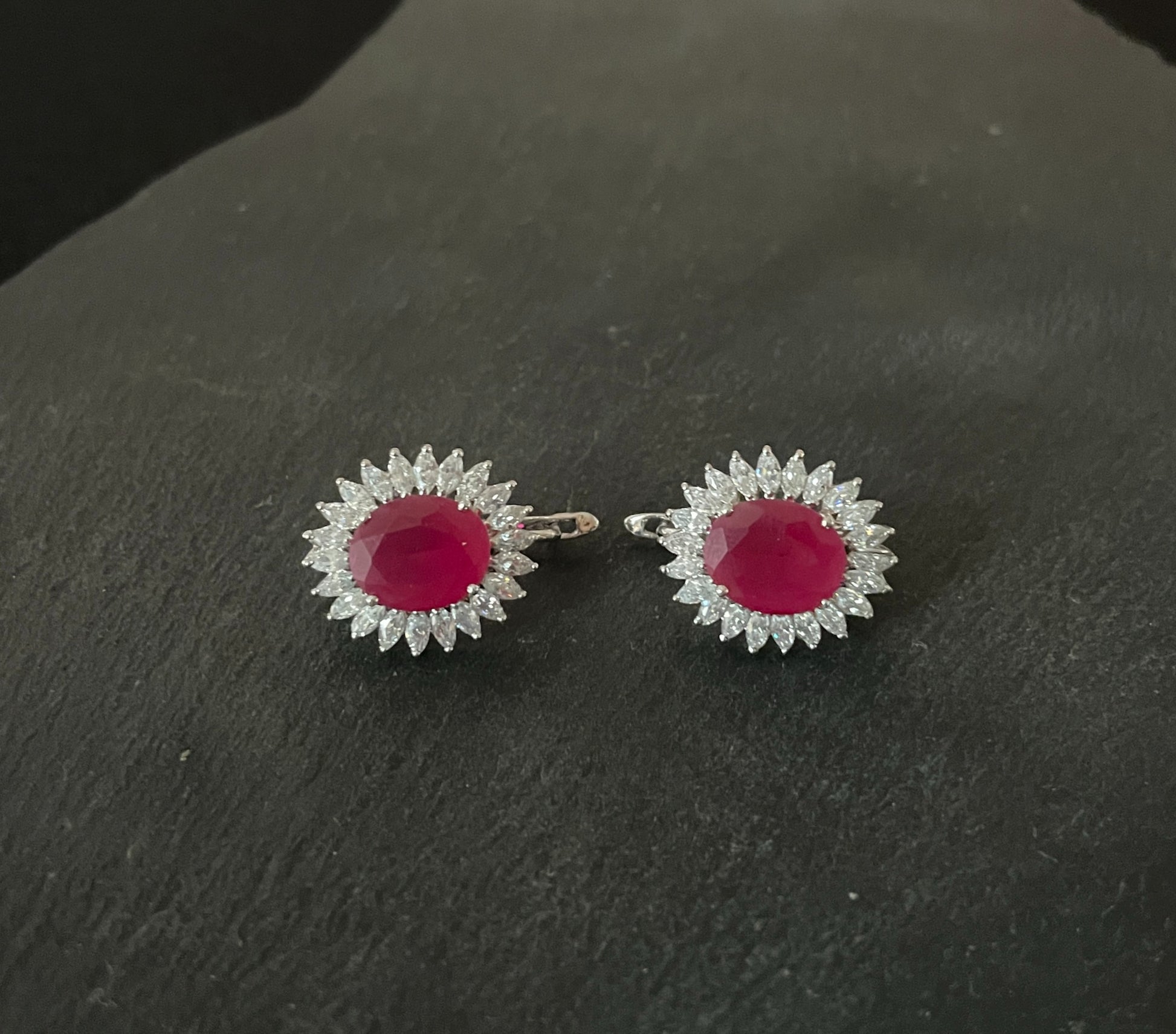 Ruby and Cubic Zirconia Studs image 0