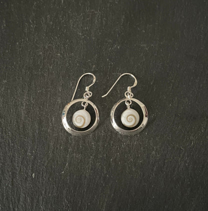 Round Shiva Shell Earrings image 0