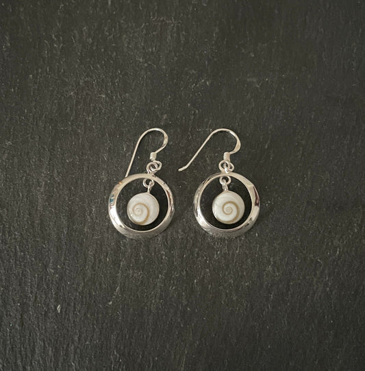 Round Shiva Shell Earrings image 0
