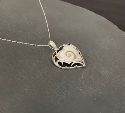 Shiva Shell and Silver Heart Pendant image 2