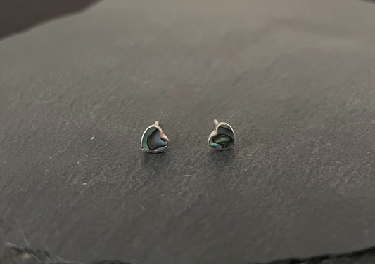 Paua Shell Heart Studs image 0