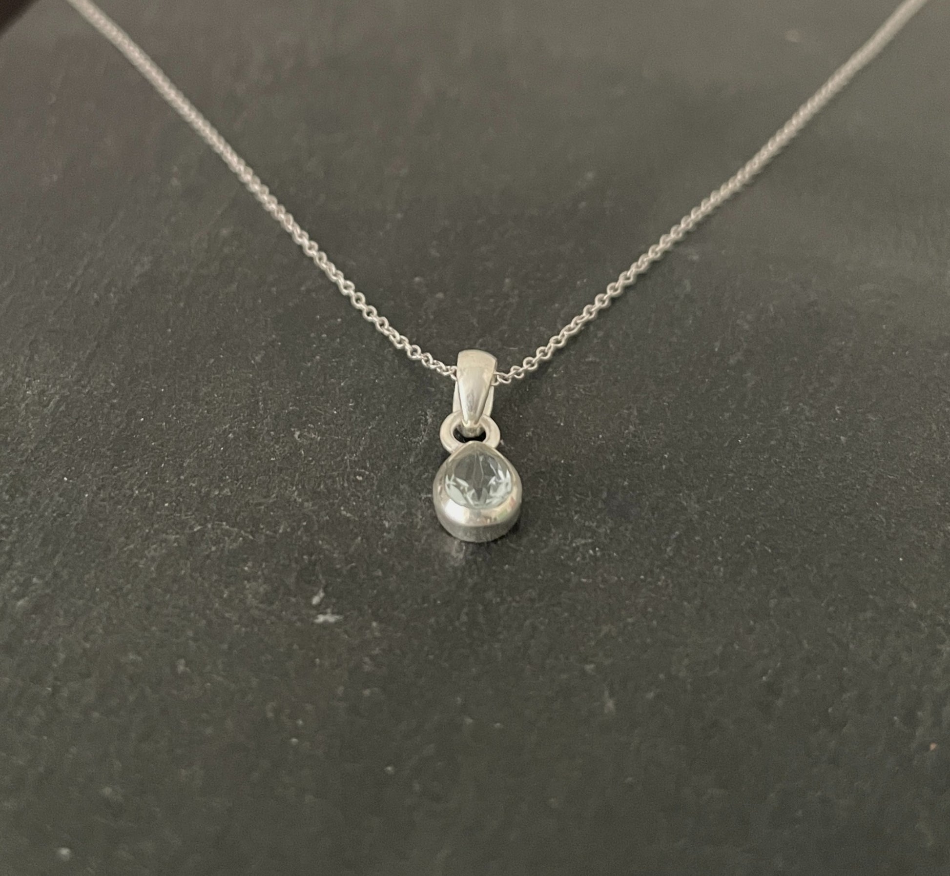 Blue Topaz Teardrop Pendant image 1