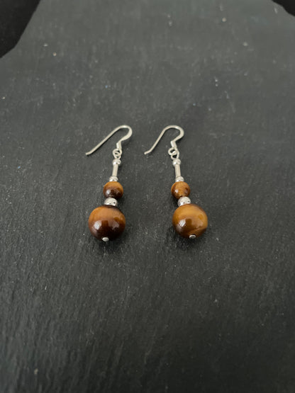 Tiger's Eye Round Studs image 1