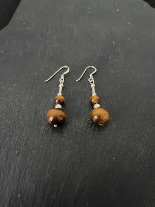 Tiger's Eye Round Studs image 1