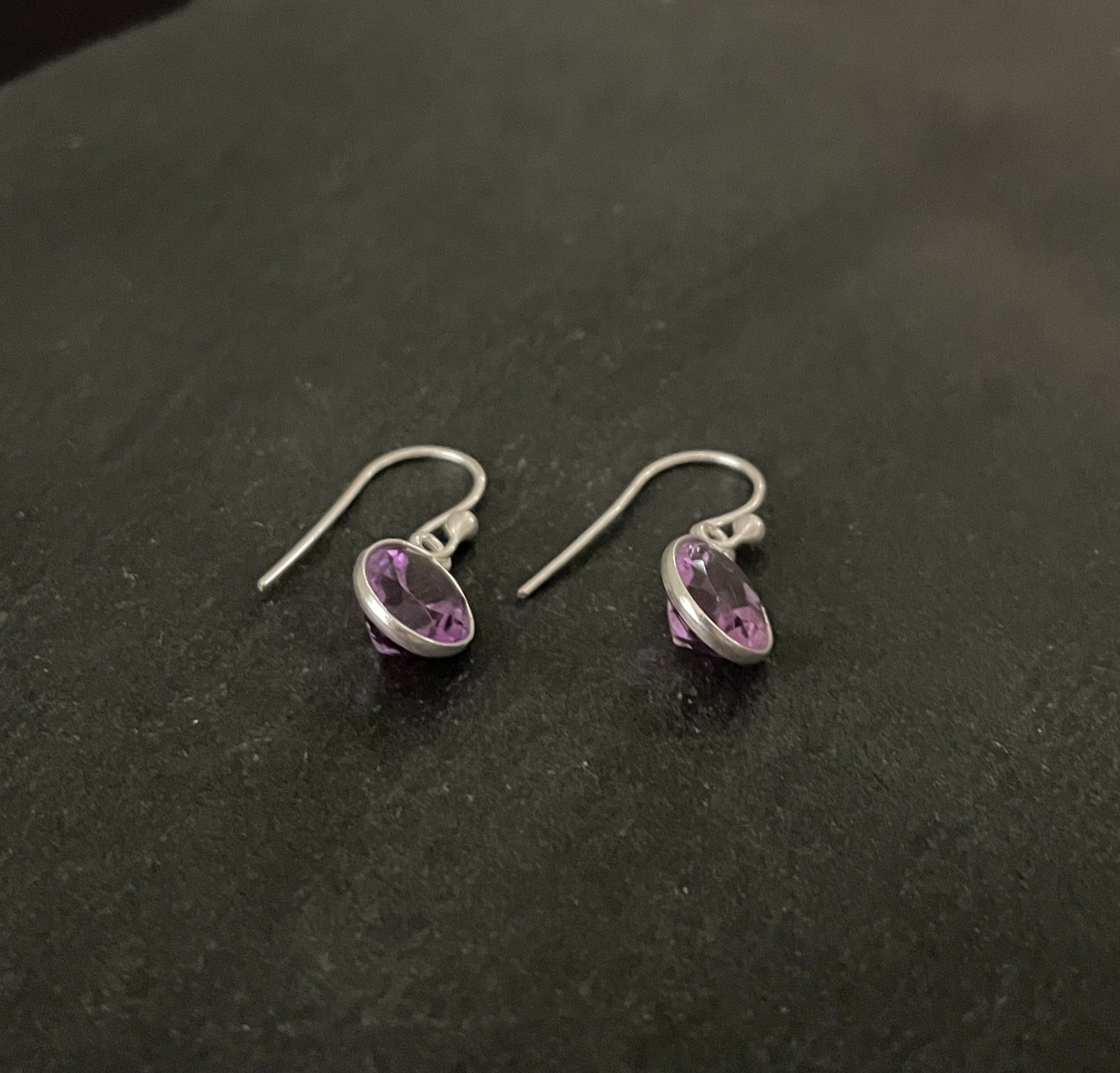 Amethyst Oval Earrings image 1